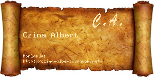 Czina Albert névjegykártya